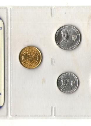 Эквадор набор монет в буклете - 5 шт.