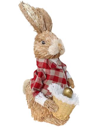 Декоративная пасхальная фигура Кролик с корзиной 40см