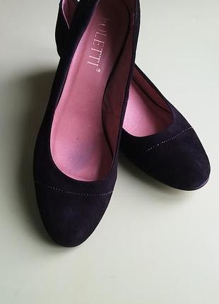 Женские чёрные туфли foletti из натуральной замши внутри кожа ...