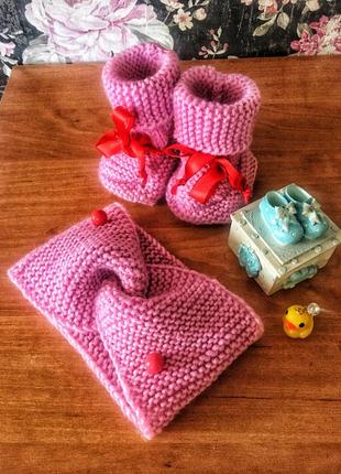 Пинетки повязка детская одежда  подарок носки