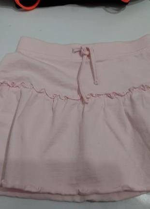 Розовая юбка  с рюшей 3-4 года рост 98-104