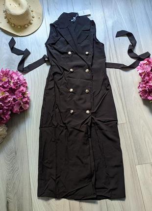 Стильний сарафан міді, плаття міді, чорне плаття