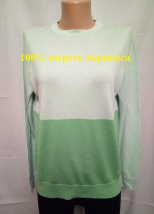 Шерстяной нежный мятный свитер, пуловер marks&spencer   №10kt