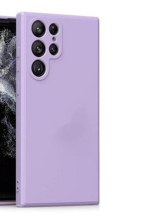 Силиконовый чехол для Samsung Galaxy S22 Ultra Сиреневый микро...