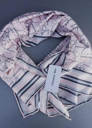 Хустка, шарф жіночий в стилi christian dior шовковий блідо рож...