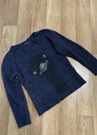 Темно-синій светр зі страусом dorothy perkins m l