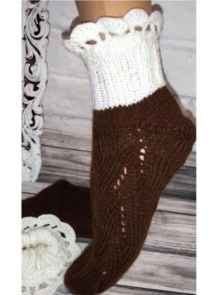 Теплые женские носки - ажурные носочки - 37-42 размер - кашемир