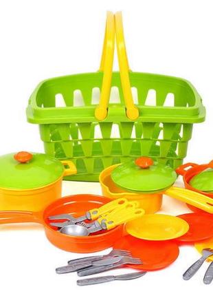 Детский игровой набор посуды в корзине 4456 ТЕХНОК