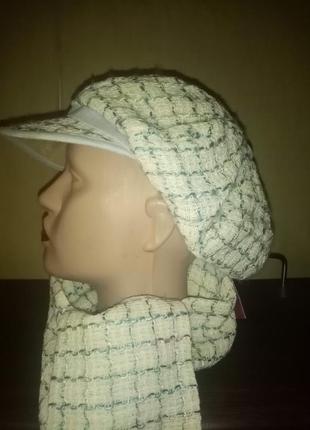 Женская кепка шапка и шарф