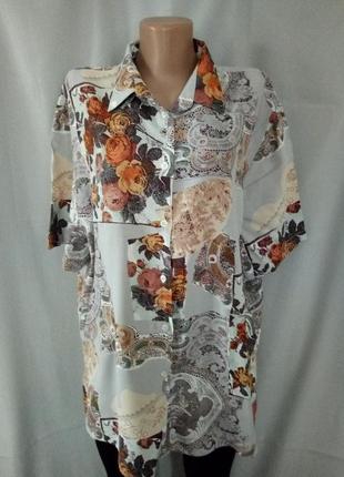 Стильная вискозная блуза, рубашка  №9bp