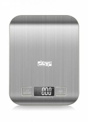 Весы кухонные электронные 5кг DSP KD7012 металлические + батар...