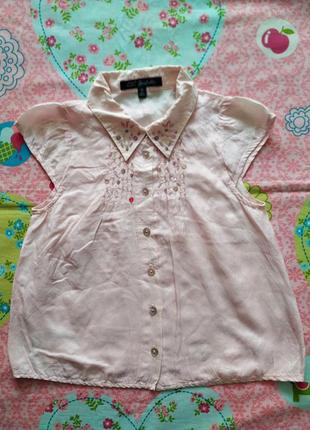 Нежно-розовая блуза для девочки 6-7 лет