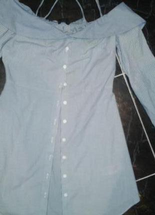 Шикарная рубашка-блуза с открытыми плечами на девочку подростка