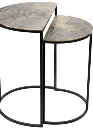 Набор (2шт) алюминиевых столиков 40см и 46см, цвет - черный