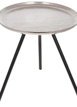 Столик алюминиевый на трех ножках 45см, цвет - черно-серый