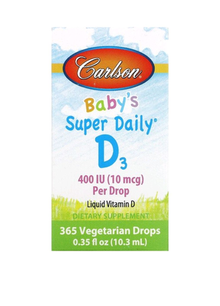 Super Daily, витамин D3 для детей, 10 мкг (400 МЕ), 10,3 мл