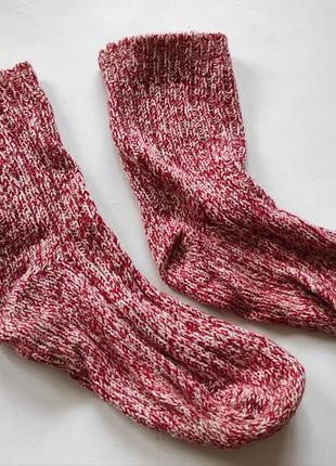Красные вязаные носочки теплые носки длинные шкарпетки зимние ...