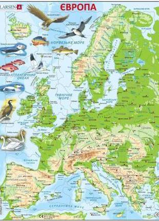 Пазл Larsen рамка-вкладыш Карта Европы с животными (K70-UA)
