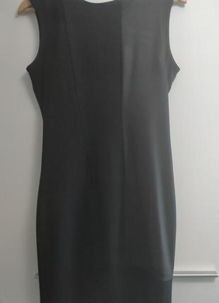 Чорне пряме плаття 3 фактури-гладка, вставки з екошкіри та вст...