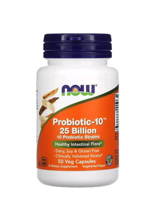 Probiotic-10 пробиотики, 25 млрд, 50 вегетарианских капсул