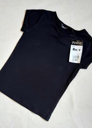 Черная футболка punkidz франция с драпировкой на 8 лет (128см)
