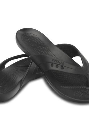 Женские вьетнамки шлепанцы crocs черные kadee flip-flop 14177 ...