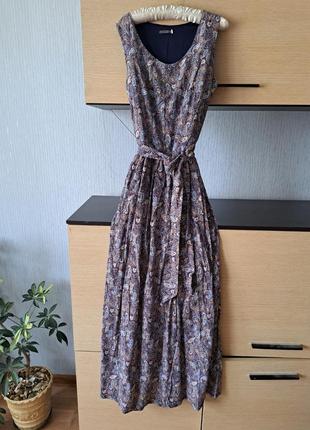 Длинный сарафан платье с поясом