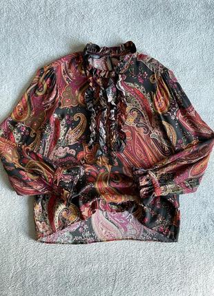 Женская красивая блуза блузка zara в стиле etro