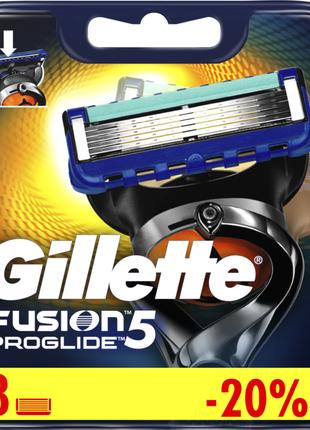 Лезвия кассеты картриджи Gillette Fusion Proglide 8шт Жилет Пр...