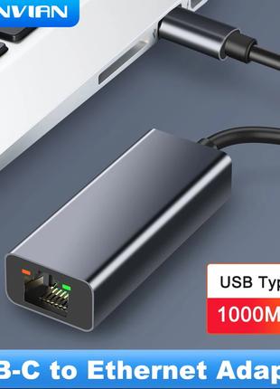 Сетевой адаптер USB type-C на Ethernet RJ-45 100/1000 MB/s