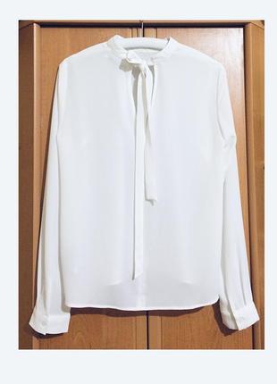Eur 38 английская белая блузка блуза с длинным рукавом