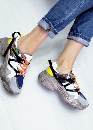 Кроссовки серые р35-40 белые синие на платформе кросівки сірі ...