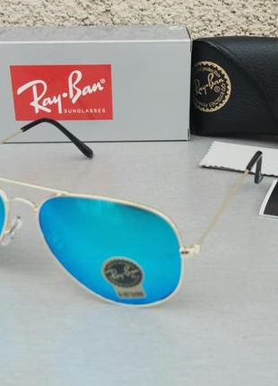 Ray ban aviator очки капли унисекс солнцезащитные голубые зерк...