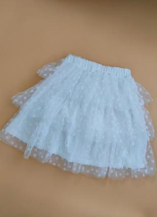 Белая пышная фатиновая юбка shein 152, 158  см на 11, 12, 13 лет