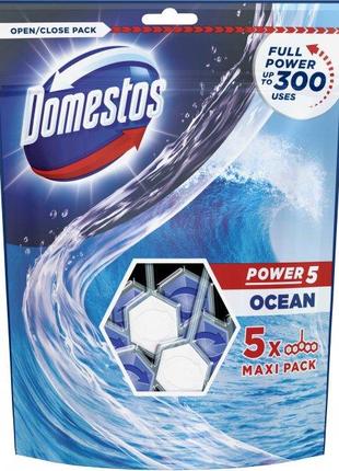 Туалетный блок для унитаза Domestos power 5 морская свежесть О...