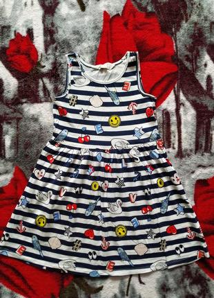 Полосатое платье для девочки 4-5 лет-h&m