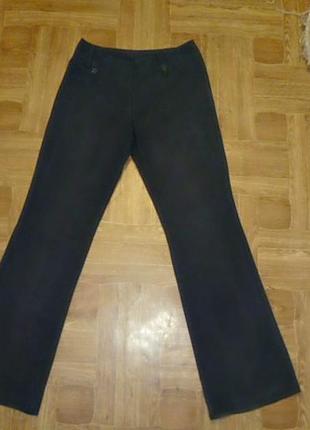 Брендовые штаны - леггинсы стрейч черные с синеватым оттенком,...