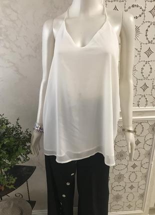 Белая шифоновая блуза/майка/топ shein большого размера