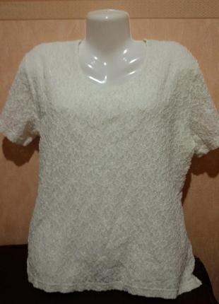Гіпюрова котонові блуза великого розміру (пог 60-65 см)