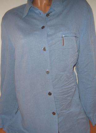 Рубашка женская с длинным рукавом однотонная, размер 50-52