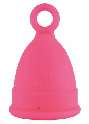 Гигиеническая силиконовая менструальная чашка розовая s с коль...