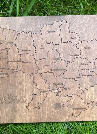 Дерев'яний пазл мапа України, Каштан