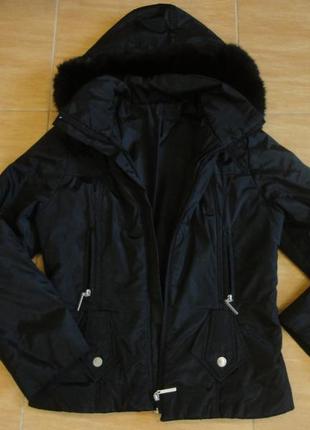Куртка курточка парка демисезонная черная 40-44 размер
