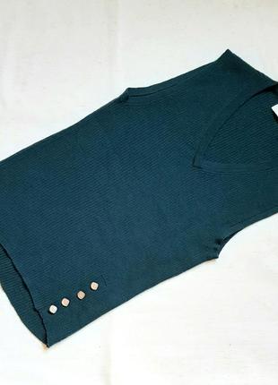 Вовняна жилетка пуловер без рукавів смарагдового кольору "brea...