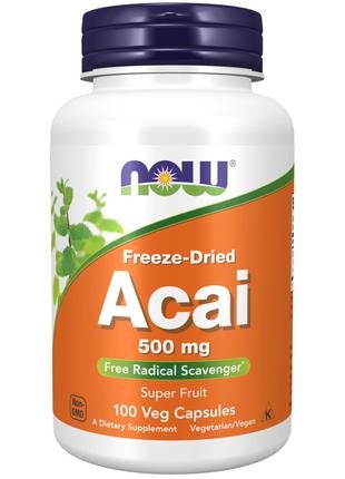 Натуральная добавка NOW Acai 500 mg, 100 капсул