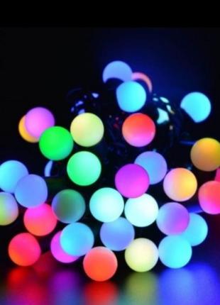 Гирлянда светодиодная LED 40 мини-шарики 16 мм (Неон)