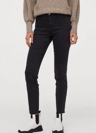 Стильные джинсы женские h&m skinny черные