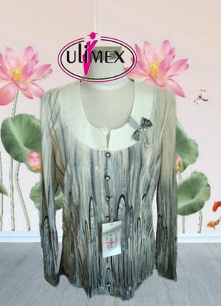 🌹🌹 ulimex нарядная новая блузка женская длинный рукав гофре по...
