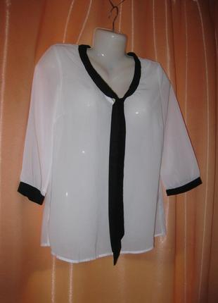 Шифоновая легкая прозрачная белая блузка рубашка vero moda м к...