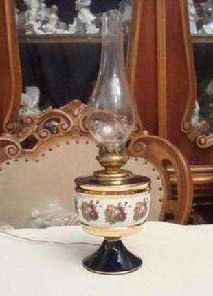 Старинная настольная лампа фарфор италия